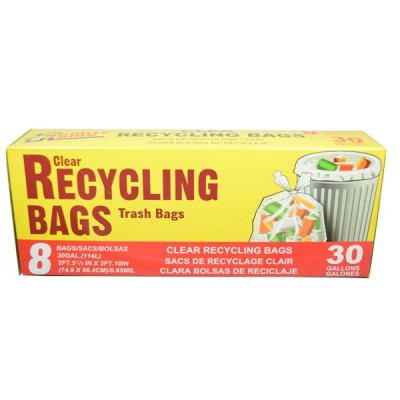 RECYCLING TRASH GARBAGE BAGS 30 GL 8CT/PACK